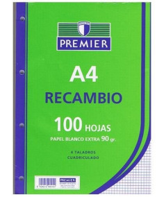 RECAMBIO Fº 90GR PREMIER RECAMBIOS ARCHIVADOR